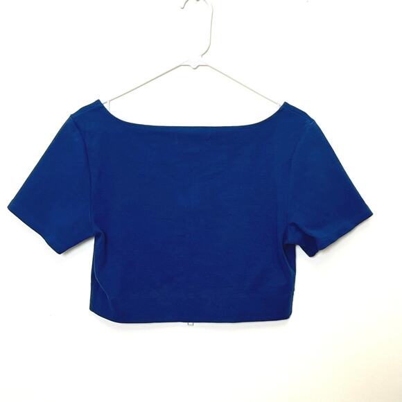 Oak + Fort Double Zip Ponte Square Neck Crop Top Large - Picture 2 of 5